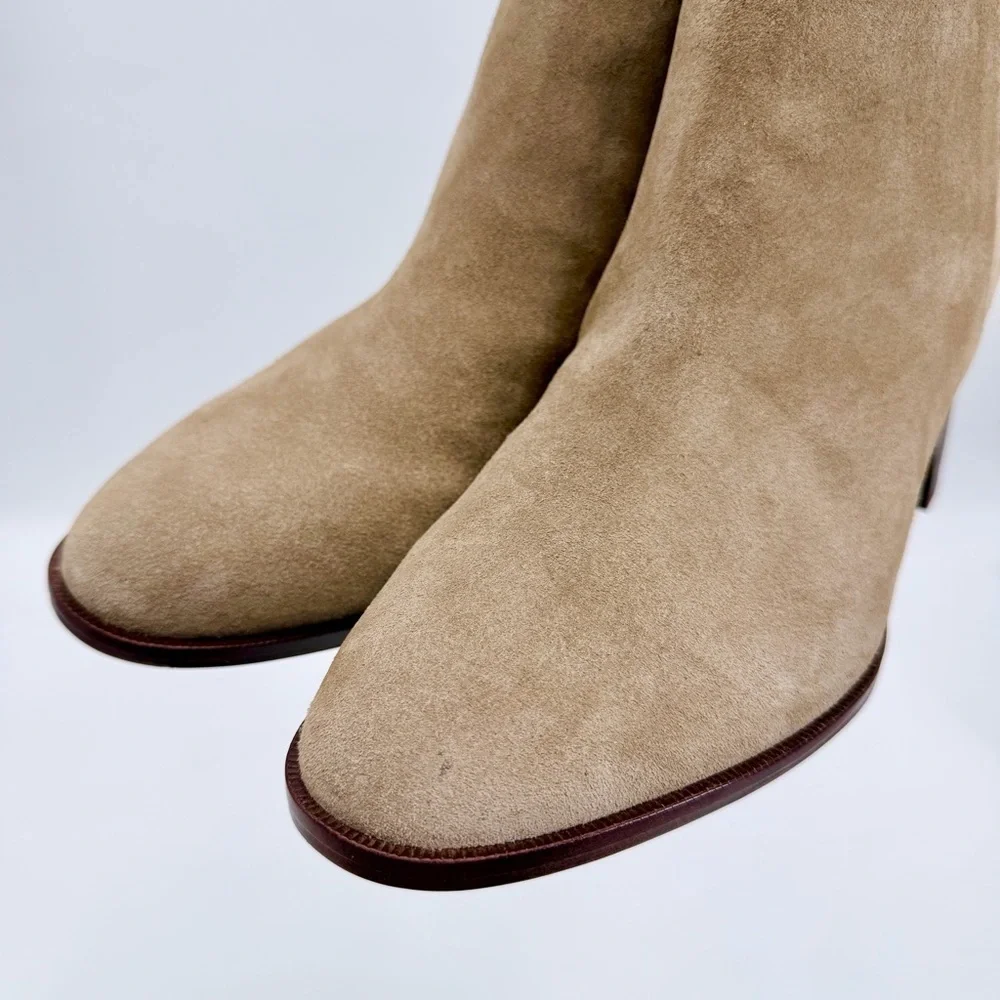 MADEWELL The Mira Side Seam Ankle Boot Suede NH202 Walnut Shell